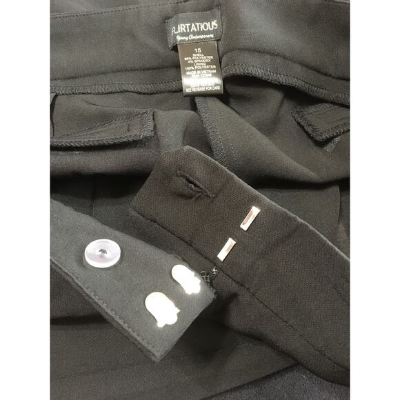 NWT Flirtations Size 15 Young Contemporary Black Slacks Front Slip Pockets - Picture 5 of 6